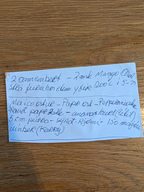 Síðan hennar í uppskriftabókinni