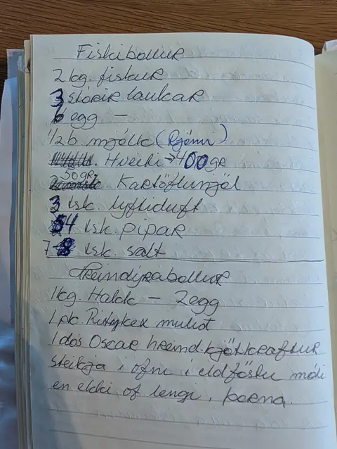 Síðan hennar í uppskriftabókinni